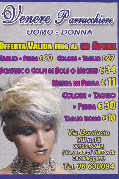 offerta e parrucchiere